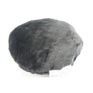 New Mainstays Faux Fur Round Decorative Throw Pillow 16" Black